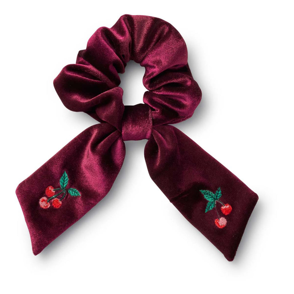 Cherries Embroidered Scrunchie.