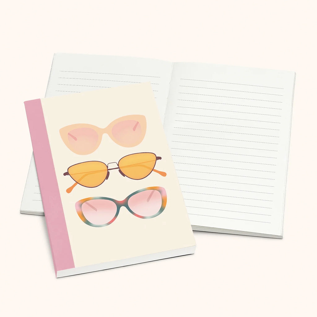 Chic Shades Artisan Notebook open and closed.