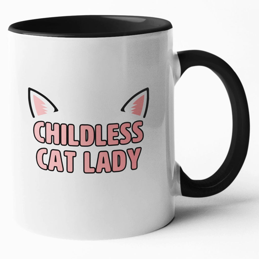 Childless Cat Lady Coffee Mug black-white.