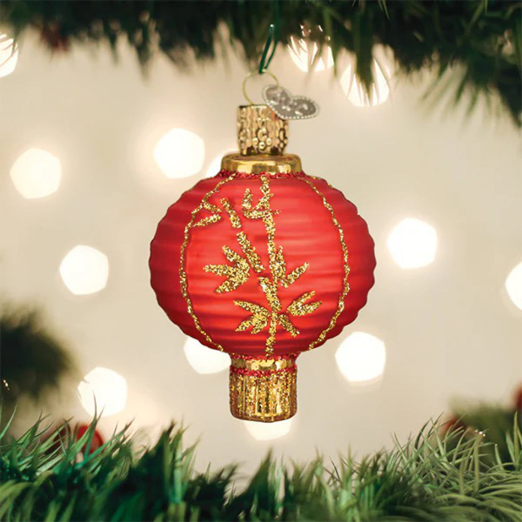 Chinese Lantern Ornament in tree.