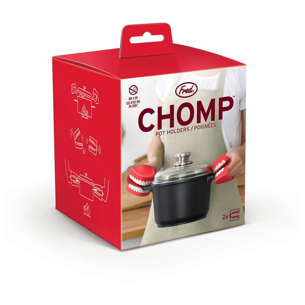 Chomp Pot Holders packaging.