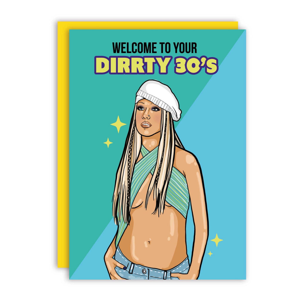 Christina Aguilera Dirrty 30's Birthday Card.