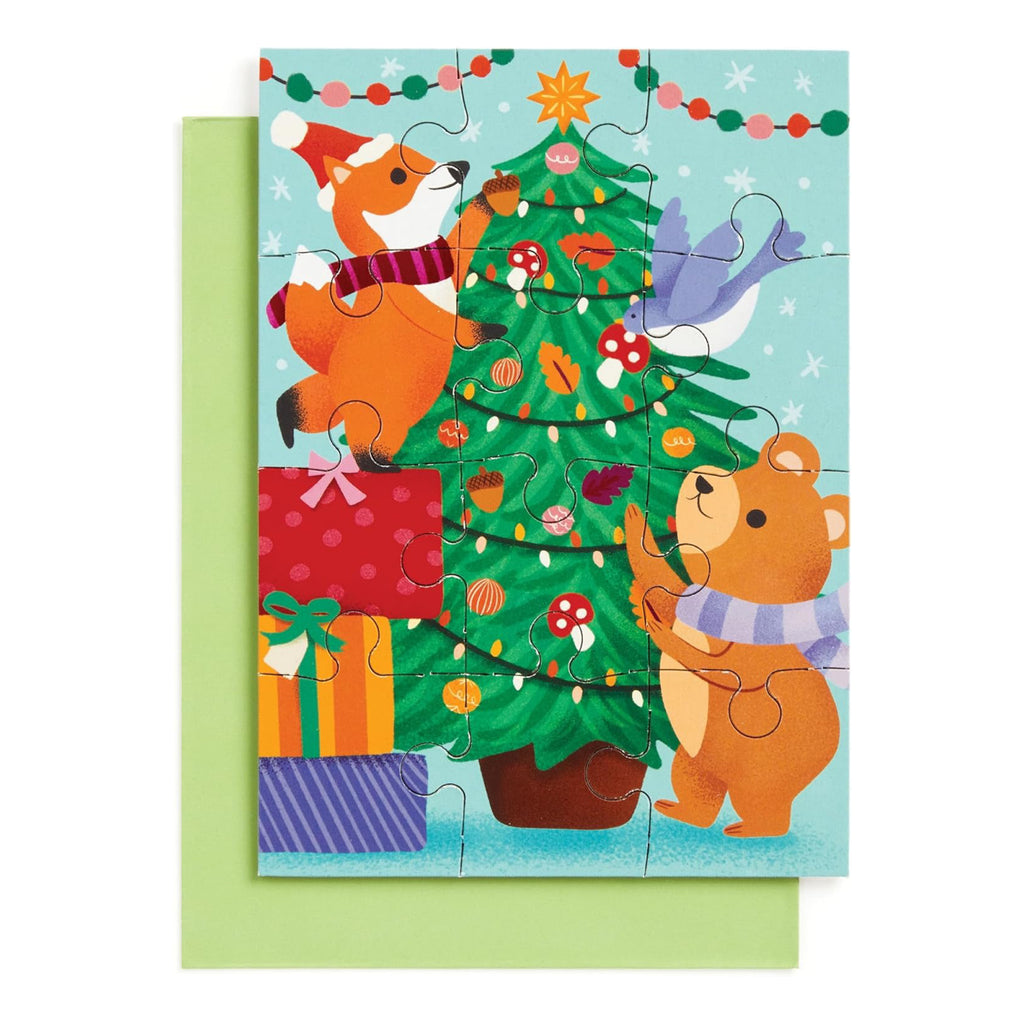 Christmas Critters Greeting Card Puzzle - puzzle.