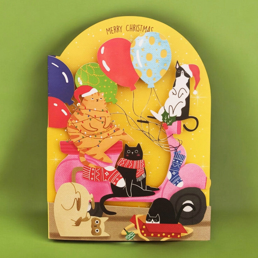 Christmas Kitties Laser Cut Card.
