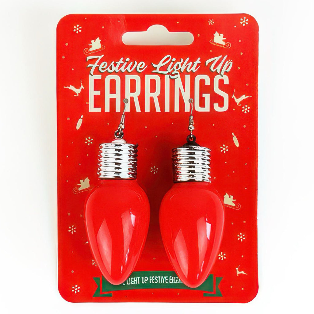 Christmas Lght Up Earrings packaging.