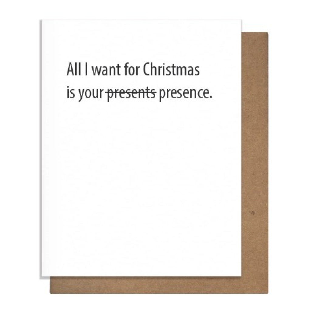 Christmas Presence Card.