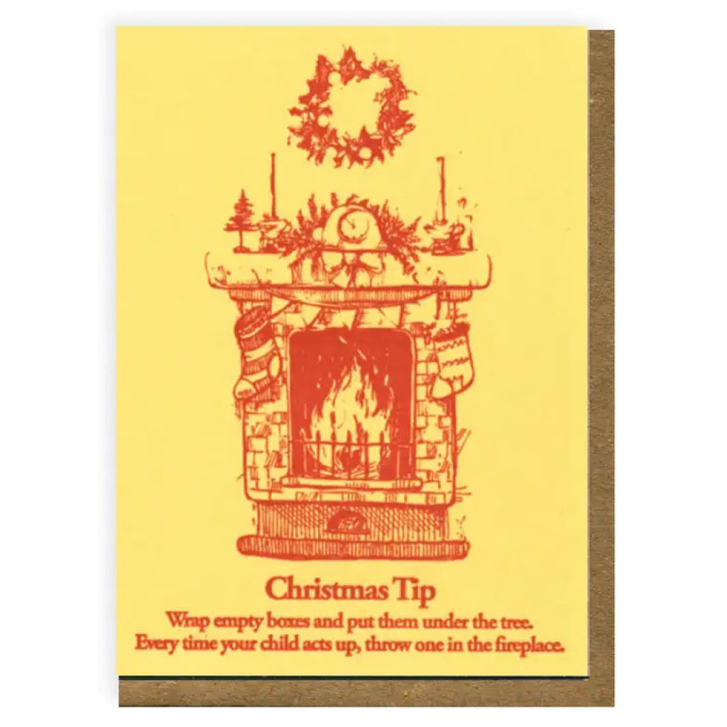 Christmas Tip Fireplace Card.