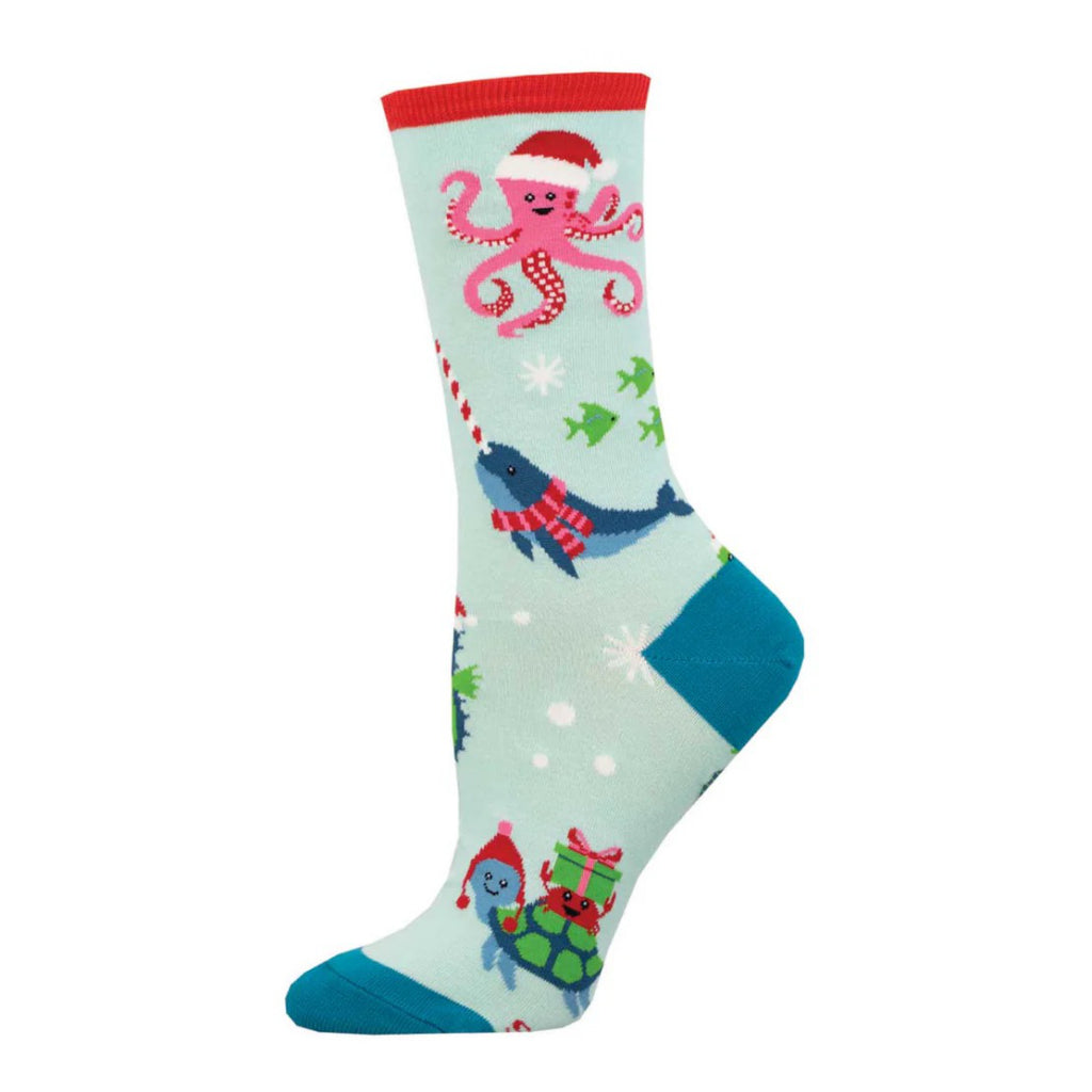 Christmas Under The Sea Socks Mint.