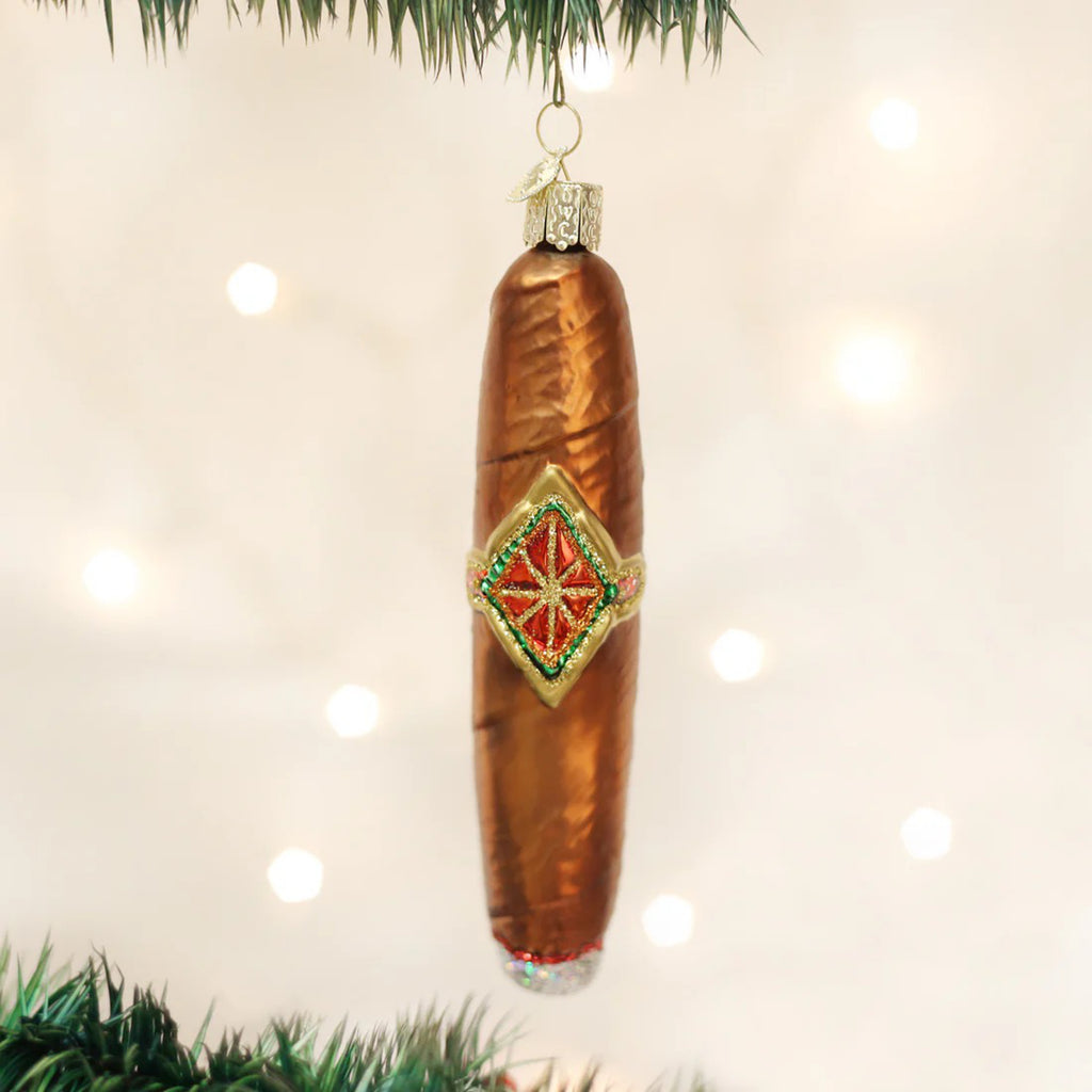 Cigar Ornament in tree.