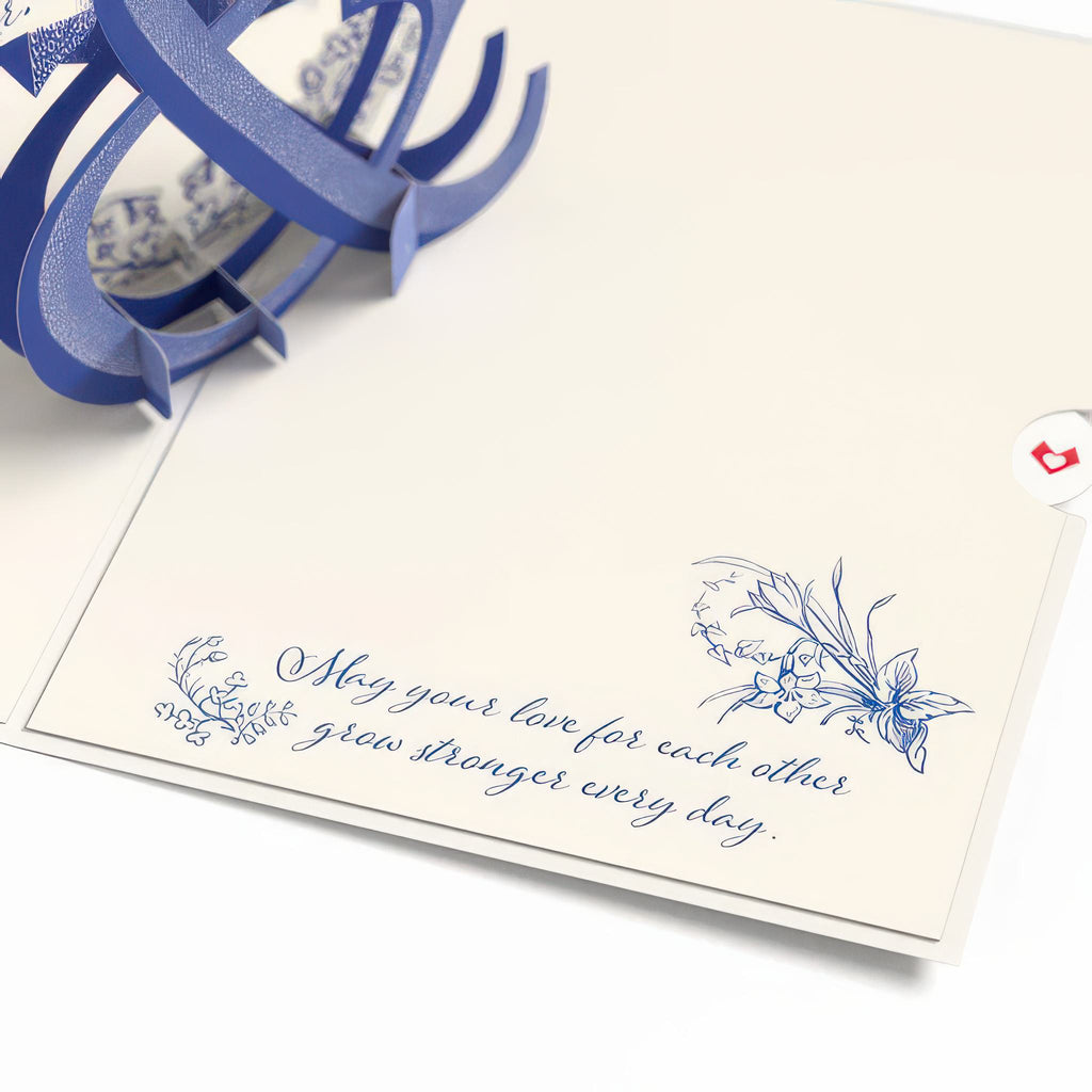 Close-up view of Better Together Mr. & Mrs. Wedding Pop-Up Card.