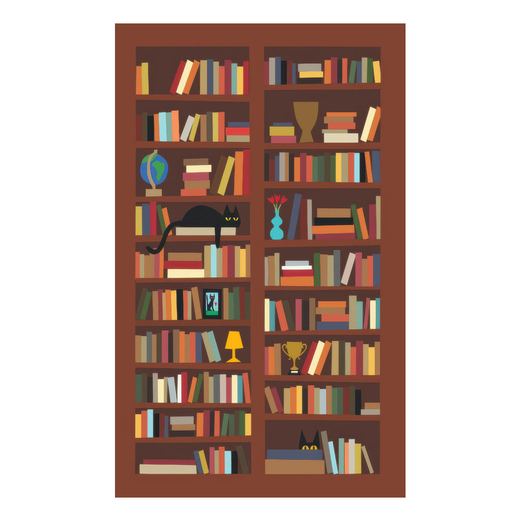 Close-up view of Bookcase Mini Jigsaw Puzzle.