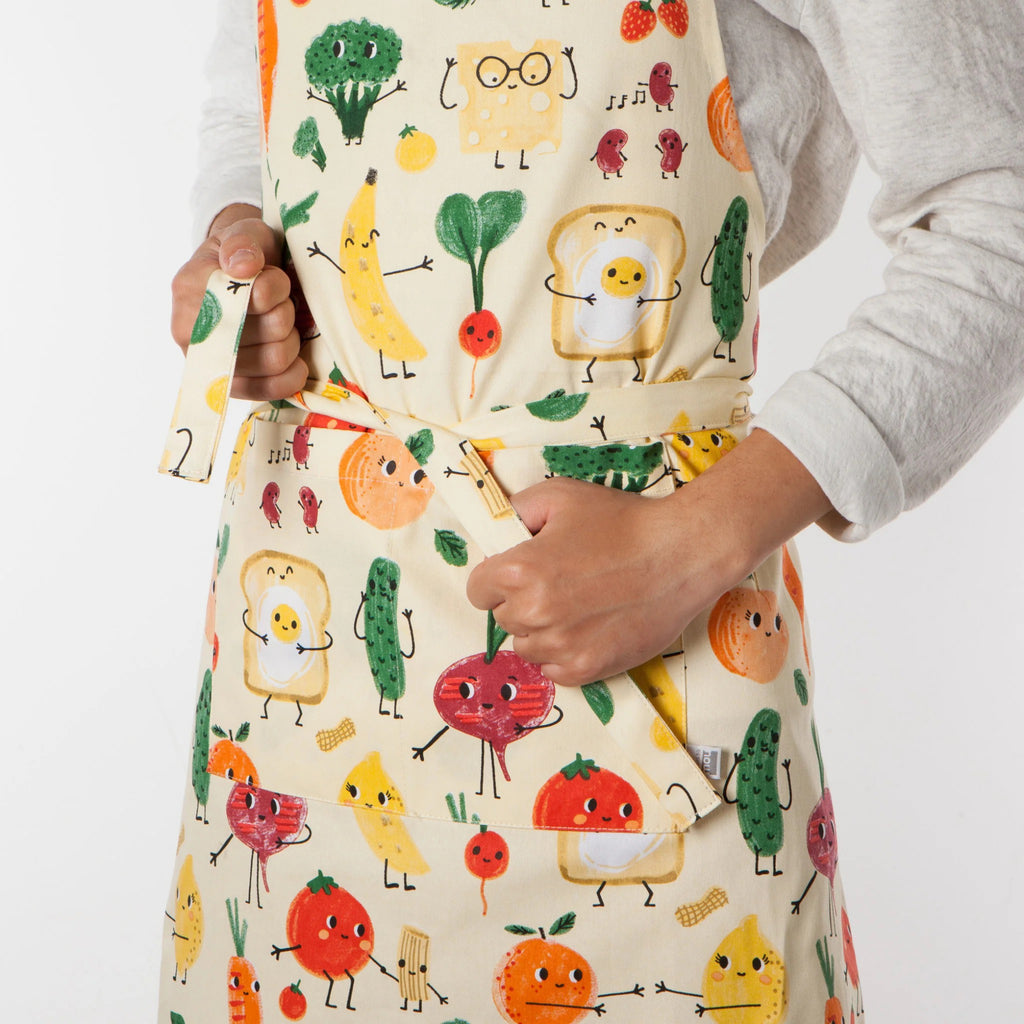 Close-up view of Funny Food Apron.