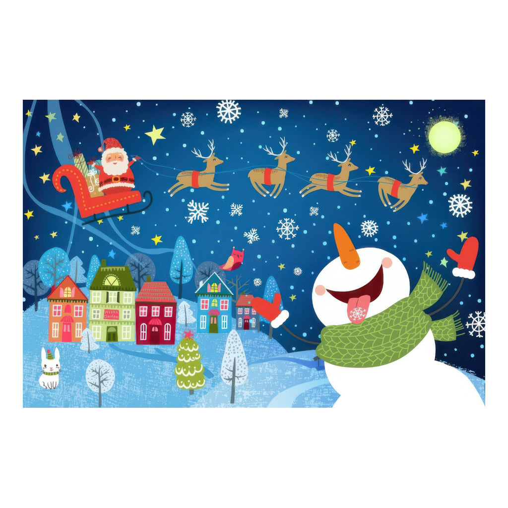Close-up view of Here Comes Santa Claus Mini Jigsaw Puzzle.