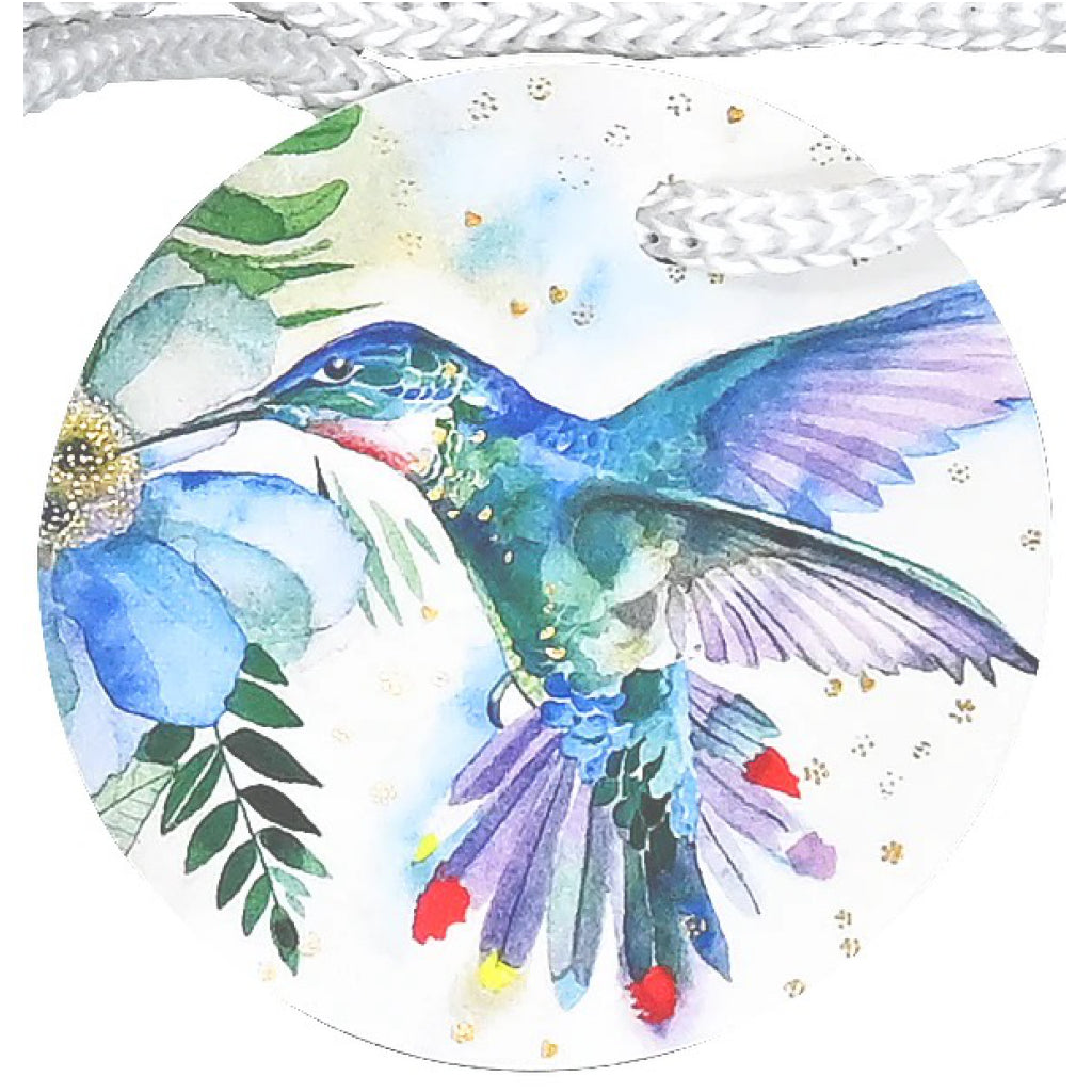 Close-up view of Hummingbird Garden Deluxe Gift Bag.