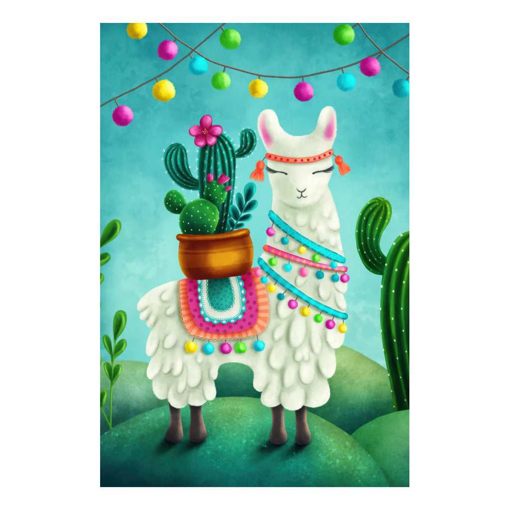 Close-up view of Llama Bama Ding Dong Mini Jigsaw Puzzle.