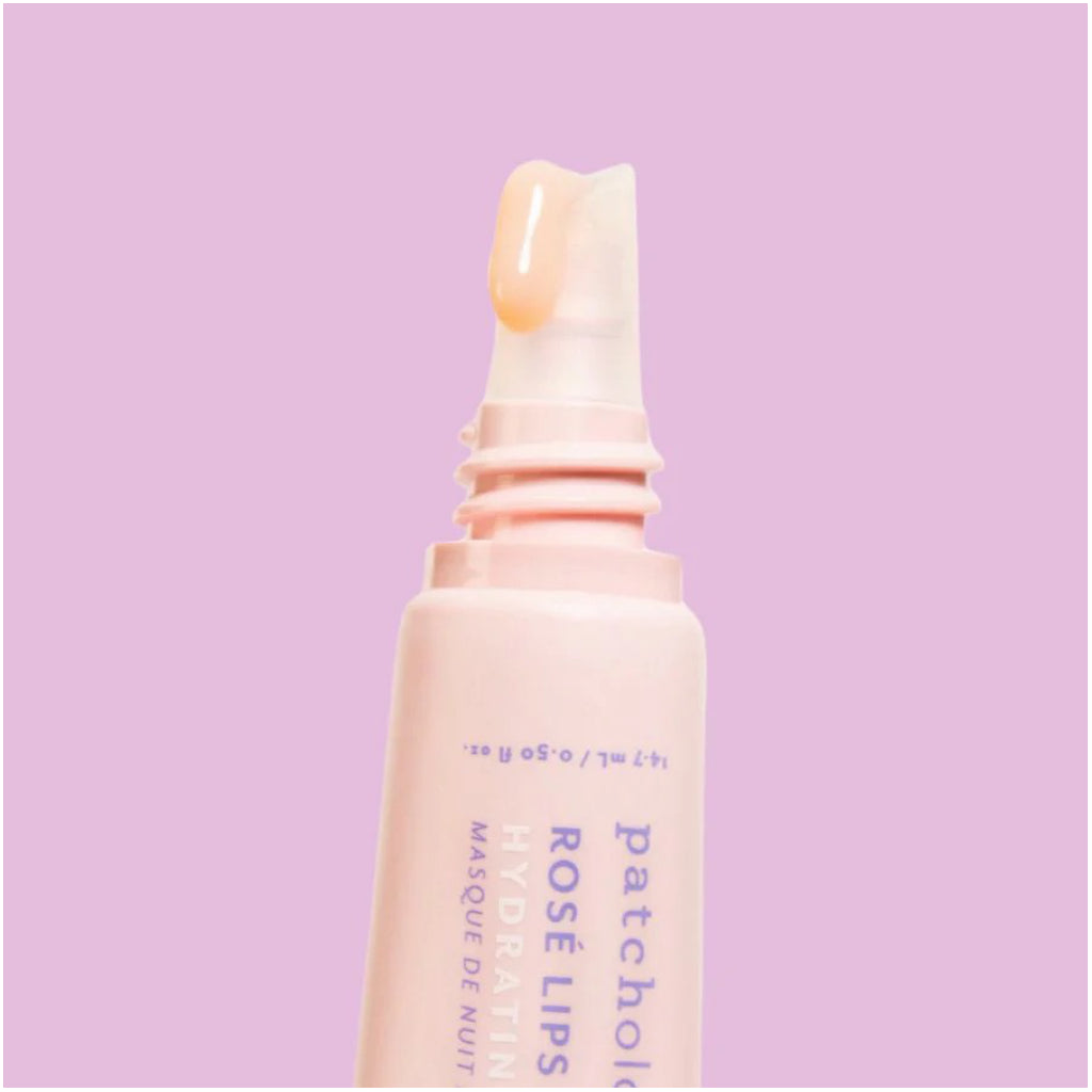 Close-up view of Rosé Hydrating Overnight Lip Sleeping Mask.