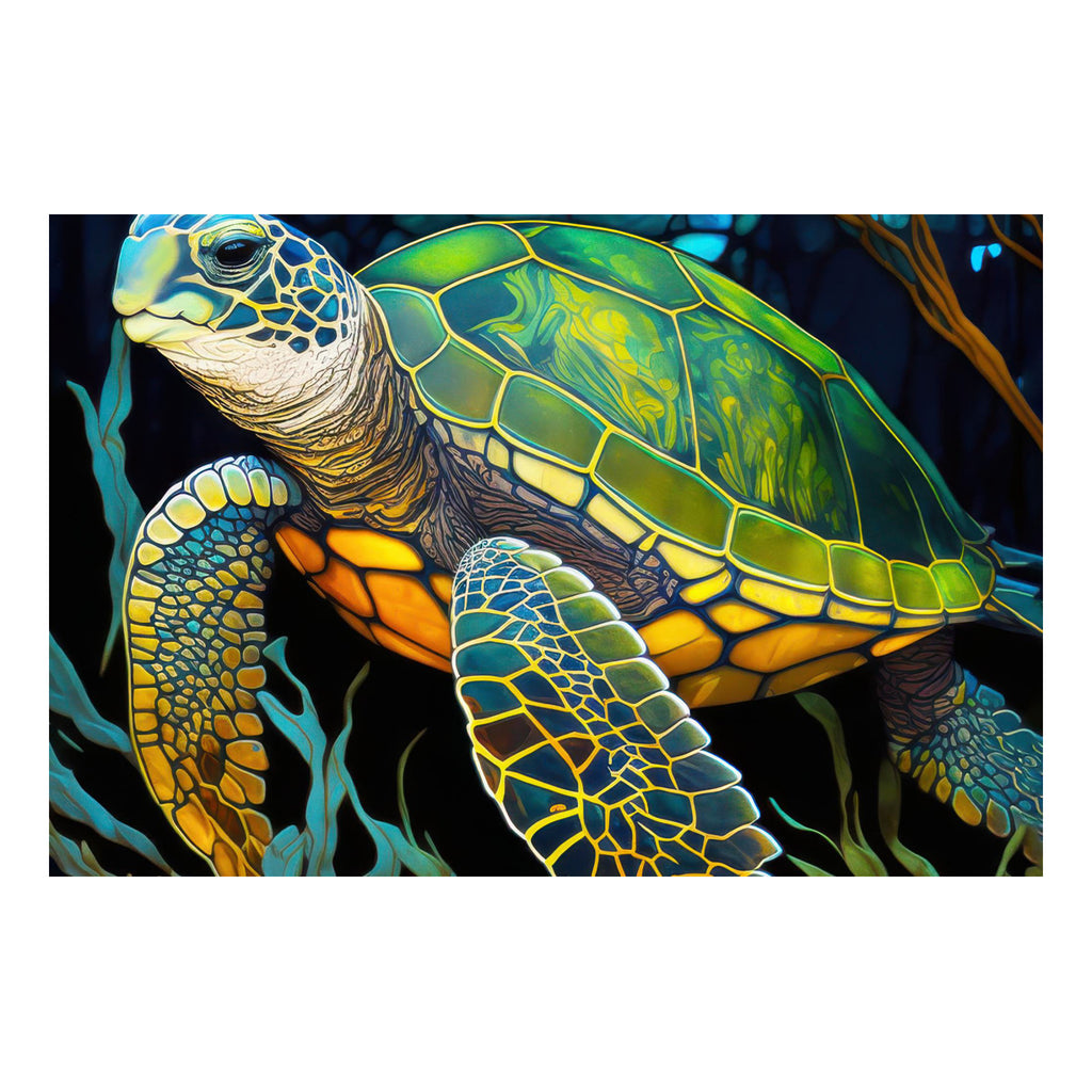 Close-up view of Sea Turtle Mini Jigsaw Puzzle.