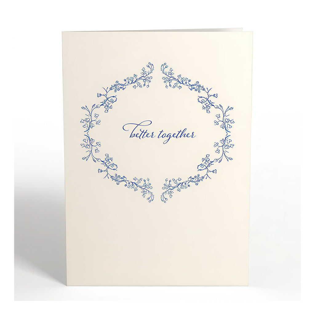 Closed view of Better Together Mr. & Mrs. Wedding Pop-Up Card.