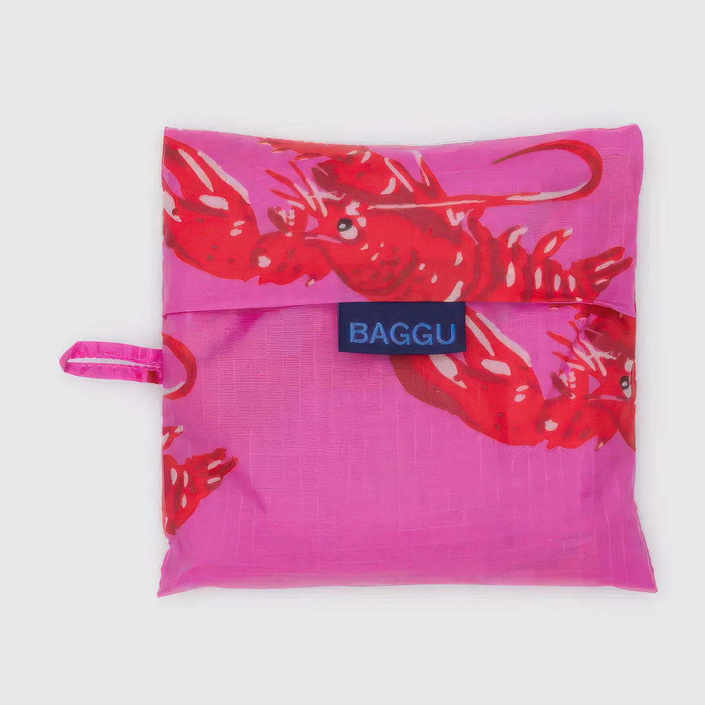 Closed view of Big Baggu Pink Lobster.