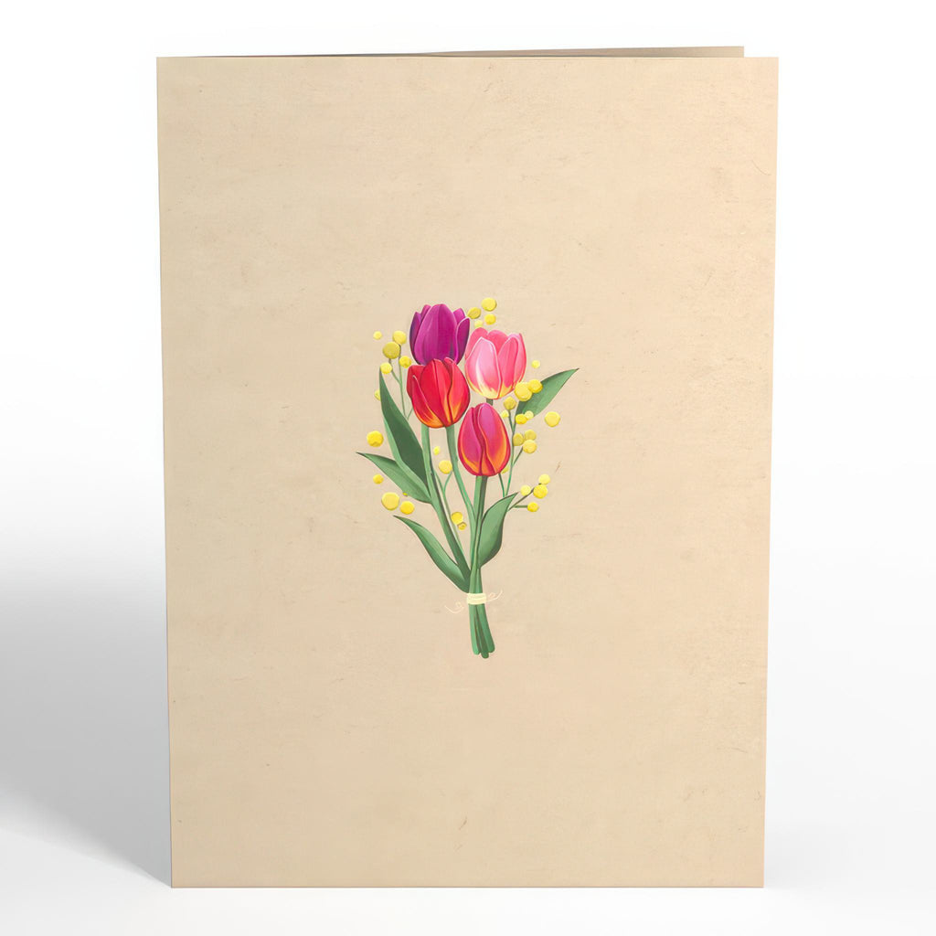 Closed view of Cheerful Tulips Pop-Up Card.