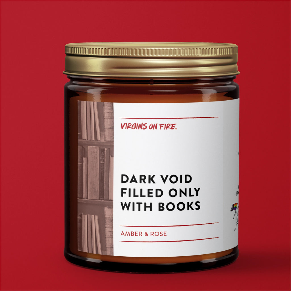 Closed view of Dark Void Filled Only With Books Candle.