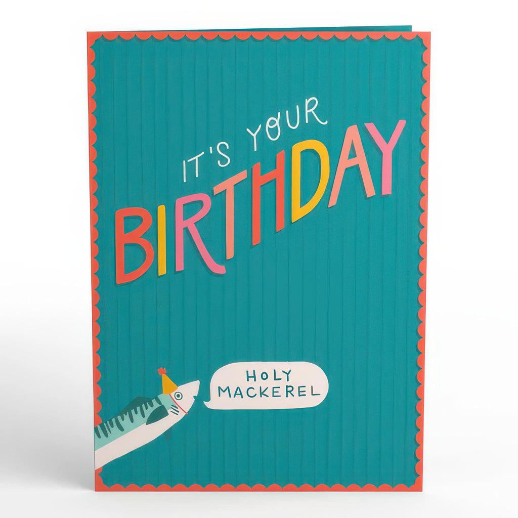 Closed view of Holy Mackerel, It's Your Birthday Pop-Up Card.