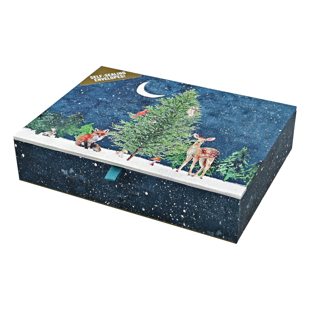 Closed view of Moonlit Forest Friends Deluxe Boxed Cards.