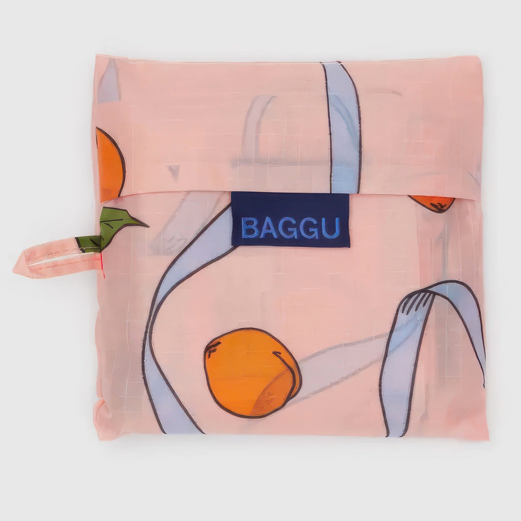 Closed view of Standard Baggu Apricots & Ribbons.