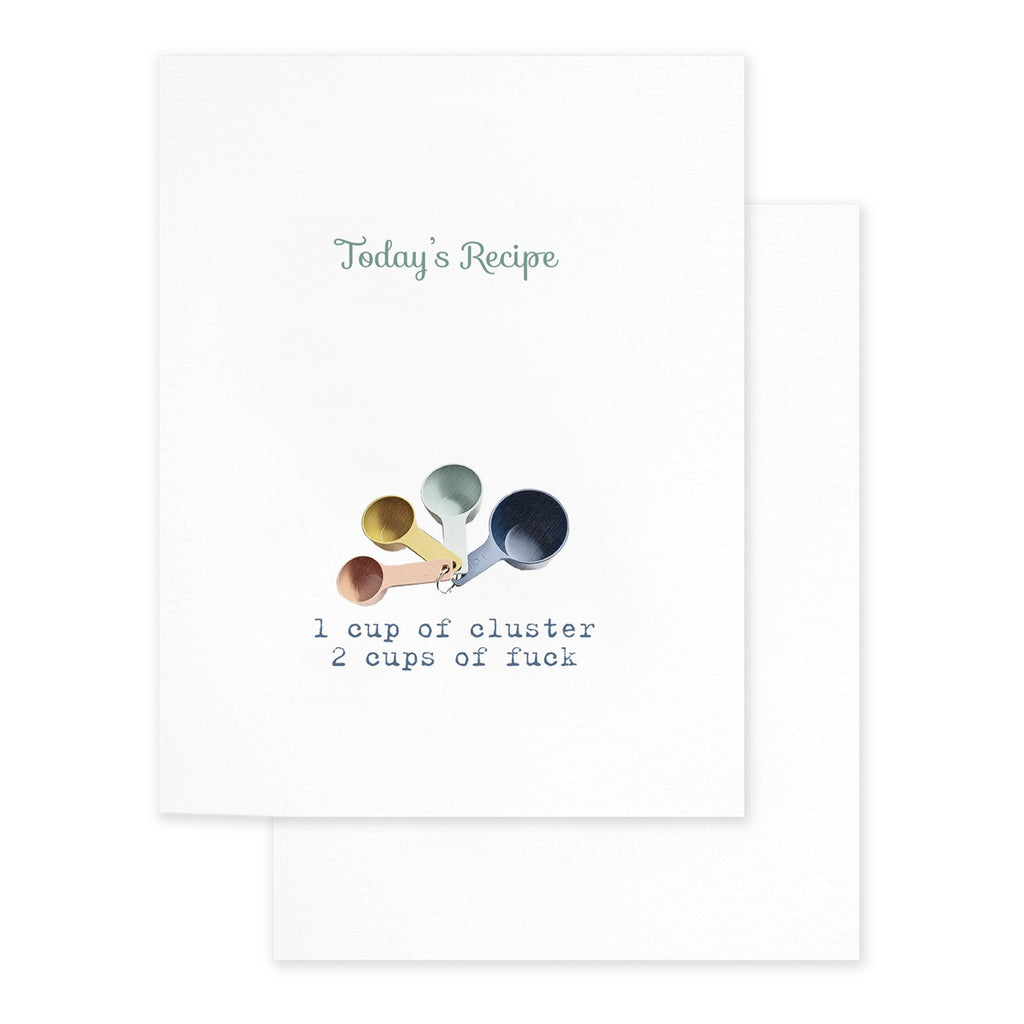 Cluster Fuck Recipe Card.