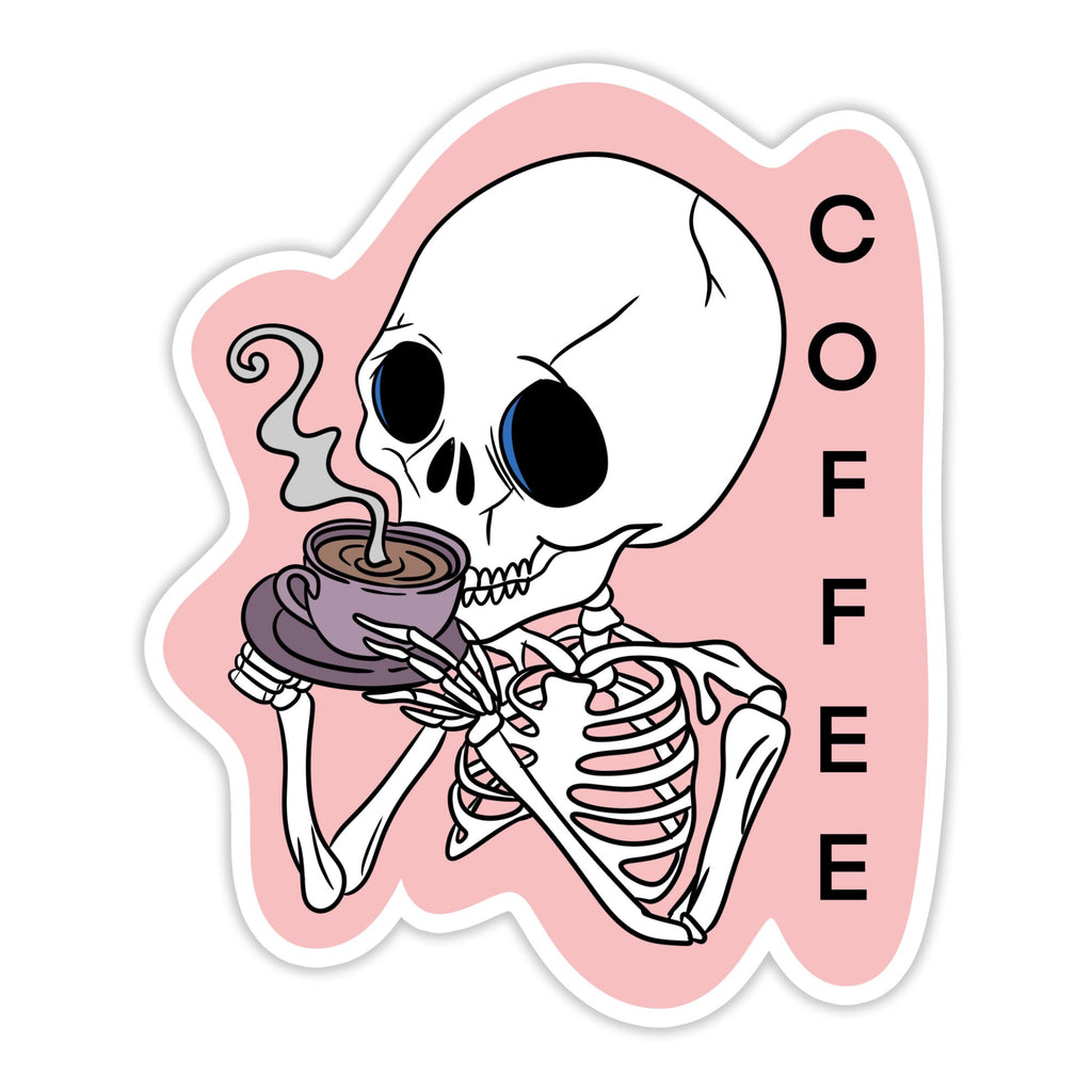 Coffee Skeleton Sticker.
