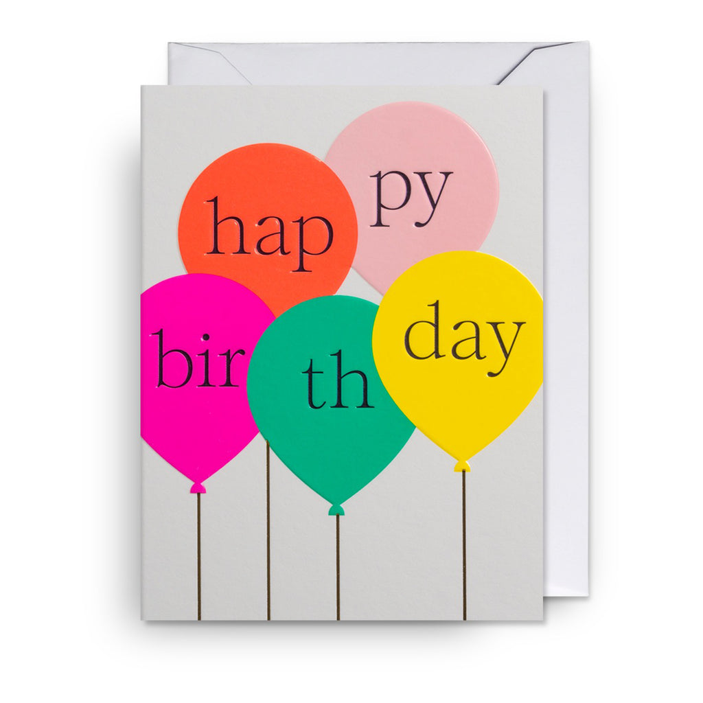 Colourful Balloons Mini Birthday Card.