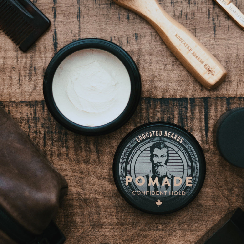 Confident Hold Pomade on table.