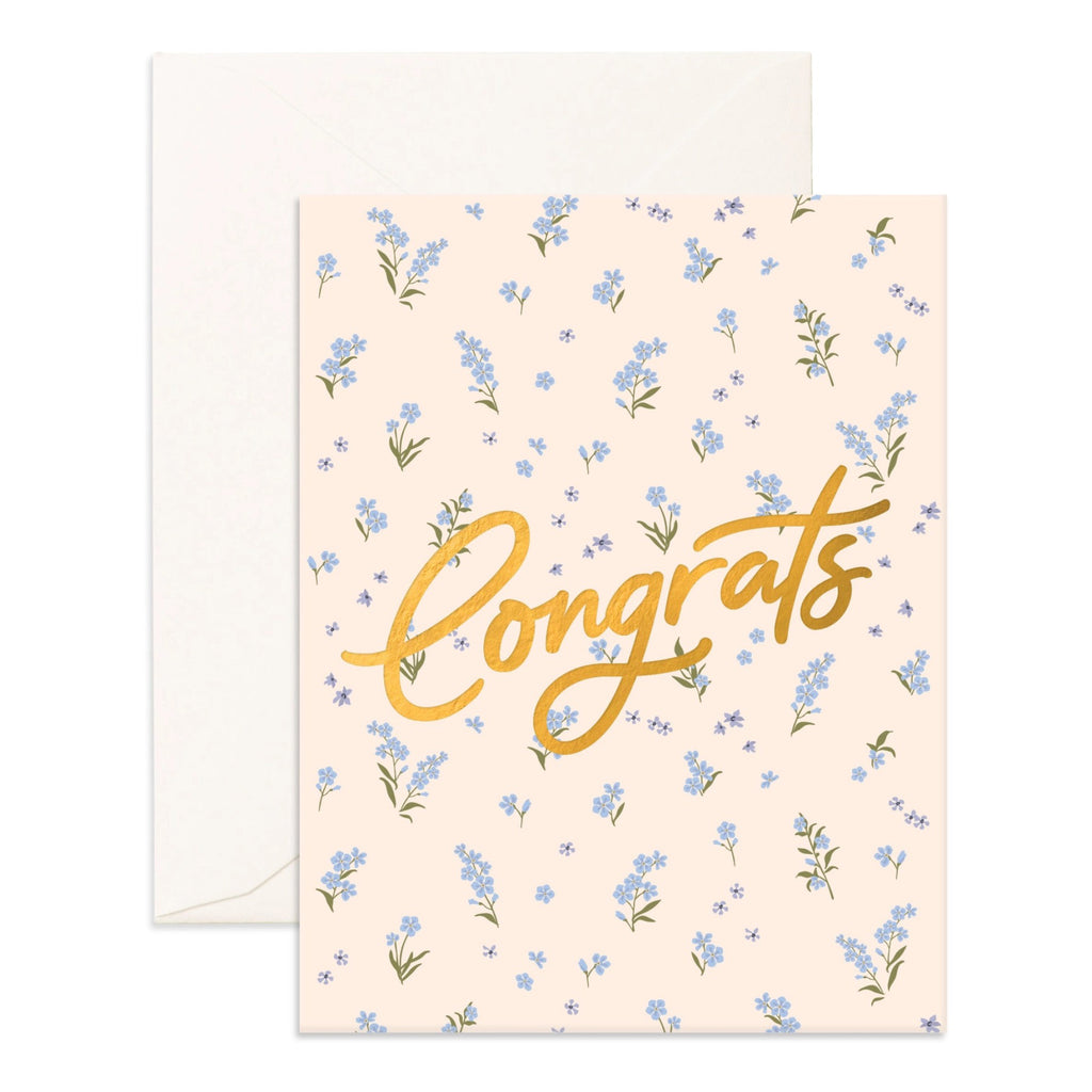 Congrats Forget-Me-Not Greeting Card.