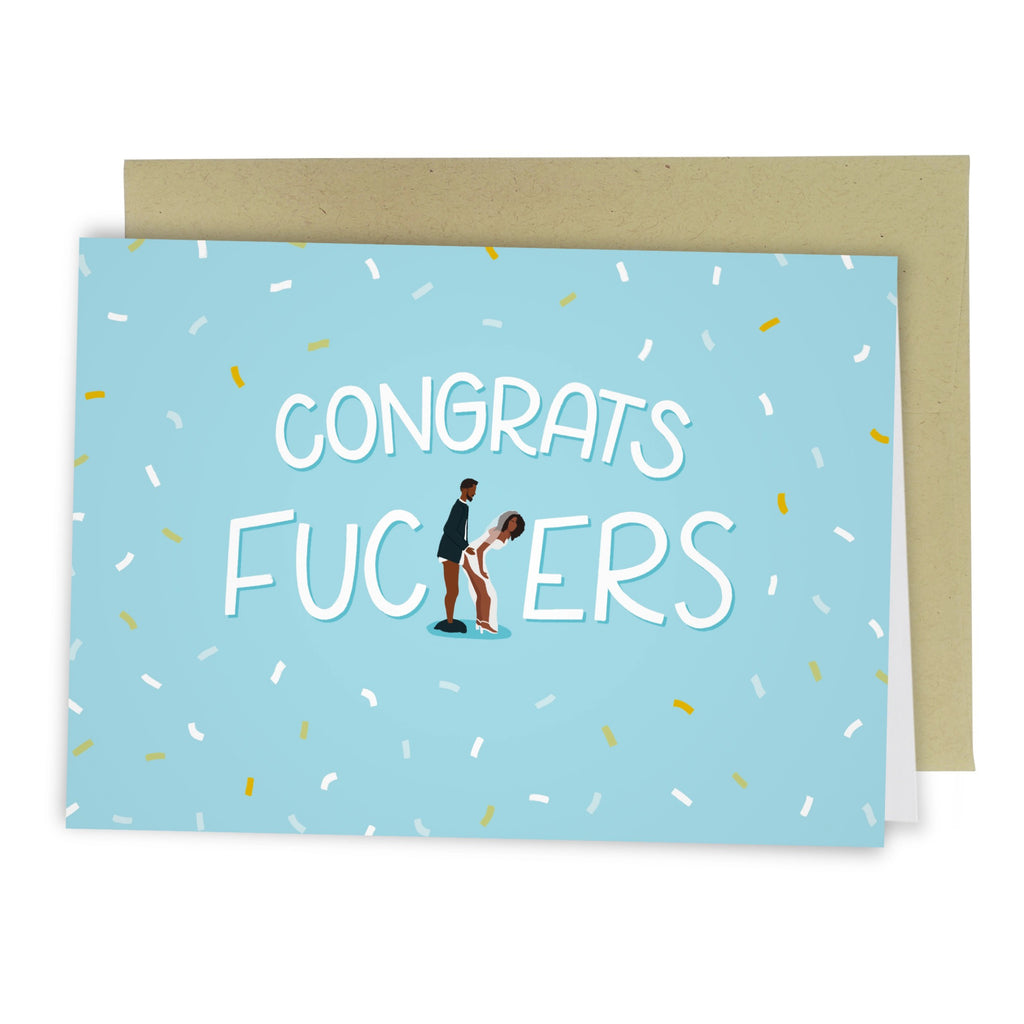 Congrats Fuckers Couple Wedding Card.