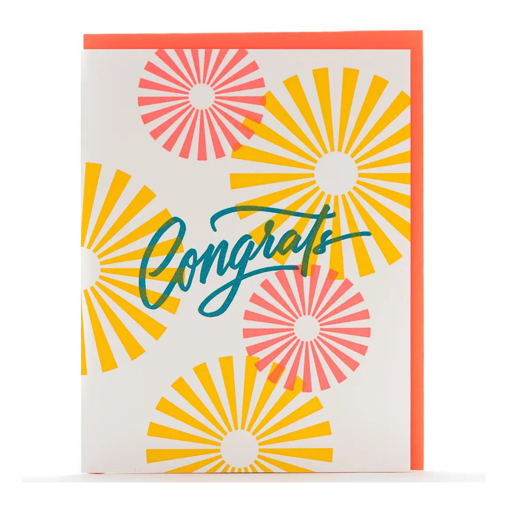 Congrats Starburst Calligraphy Card.