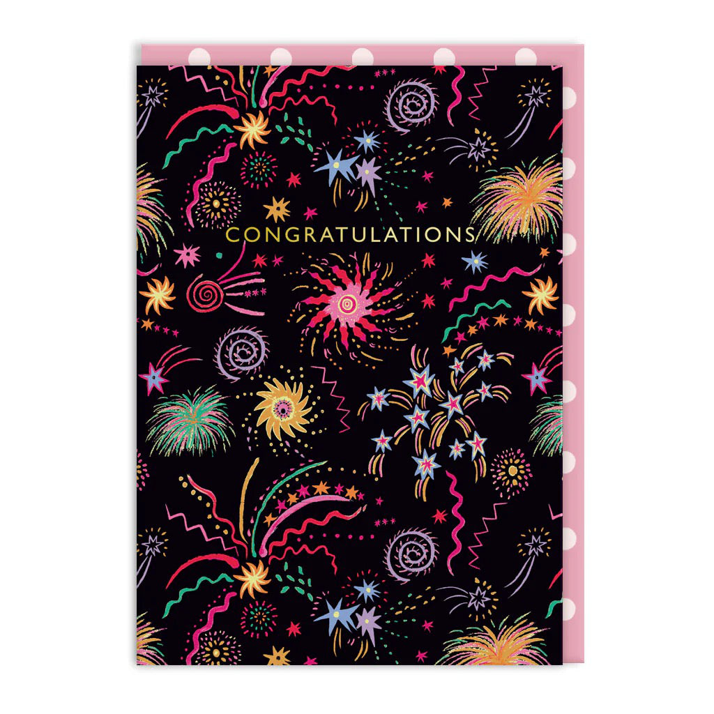 Congratulations Fireworks Card.