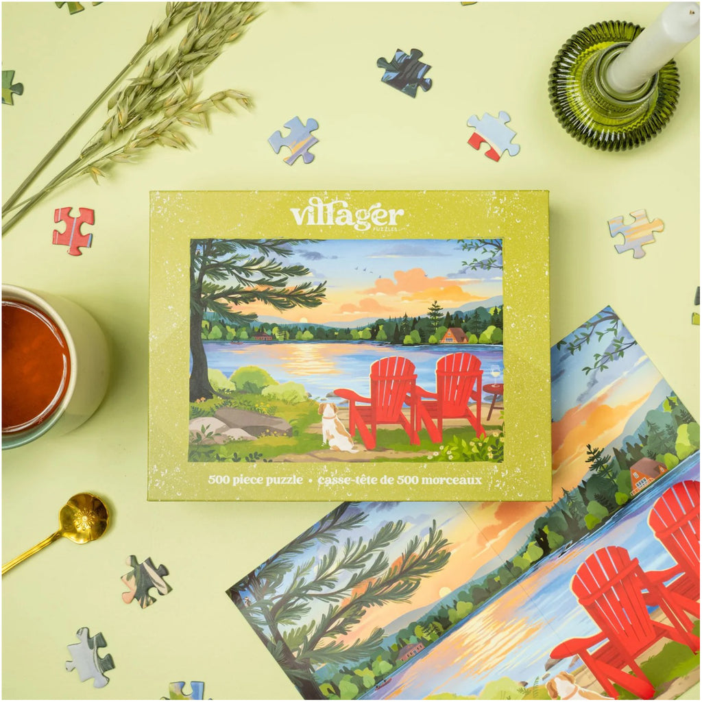 Cottage Country Puzzle on table.