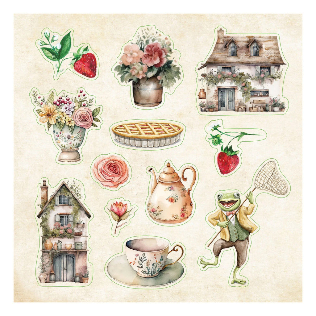 Cottagecore Sticker Book  sample page 1.