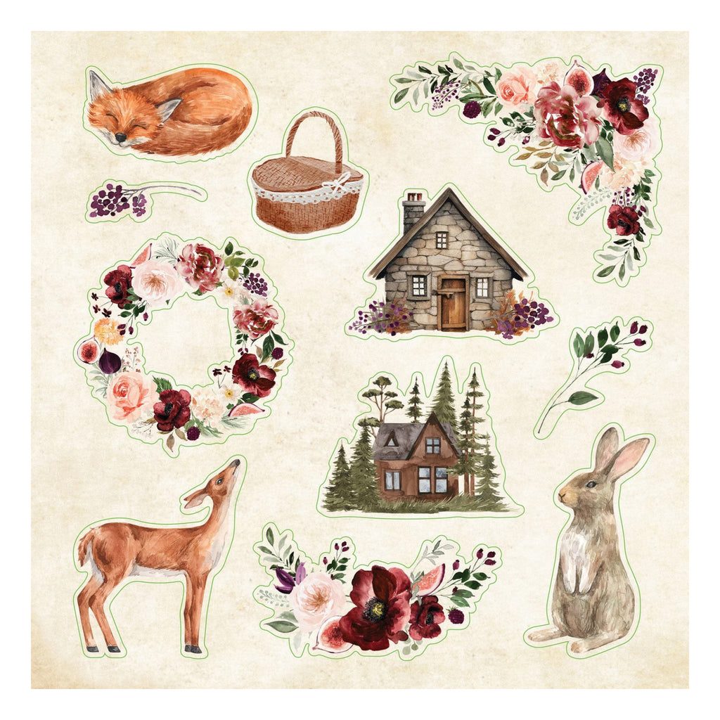 Cottagecore Sticker Book  sample page 2.