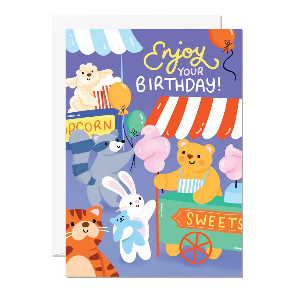 Cotton Candy Birthday Card.