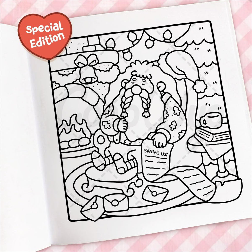 Cozy Christmas Coloring Book - sample page 1.