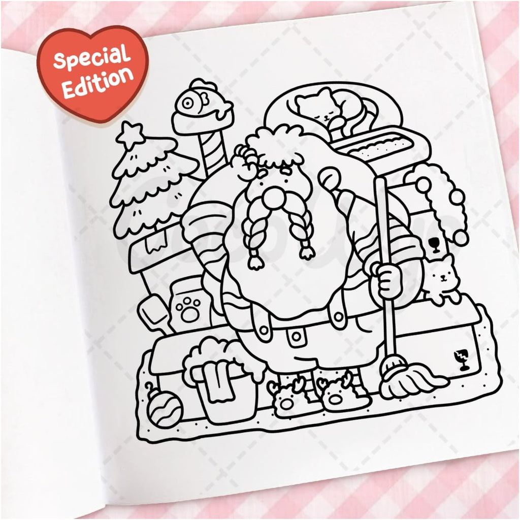 Cozy Christmas Coloring Book - sample page 2.