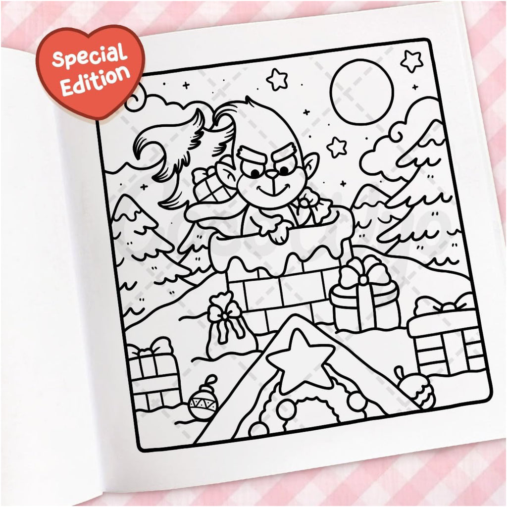 Cozy Christmas Coloring Book - sample page 4.