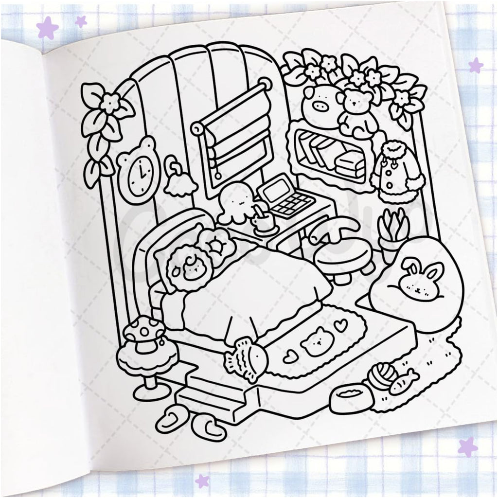 Cozy Corner Coloring Book - sample page 3.