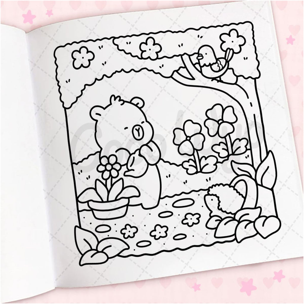 Cozy Cuties Coloring Book - sample page 1.