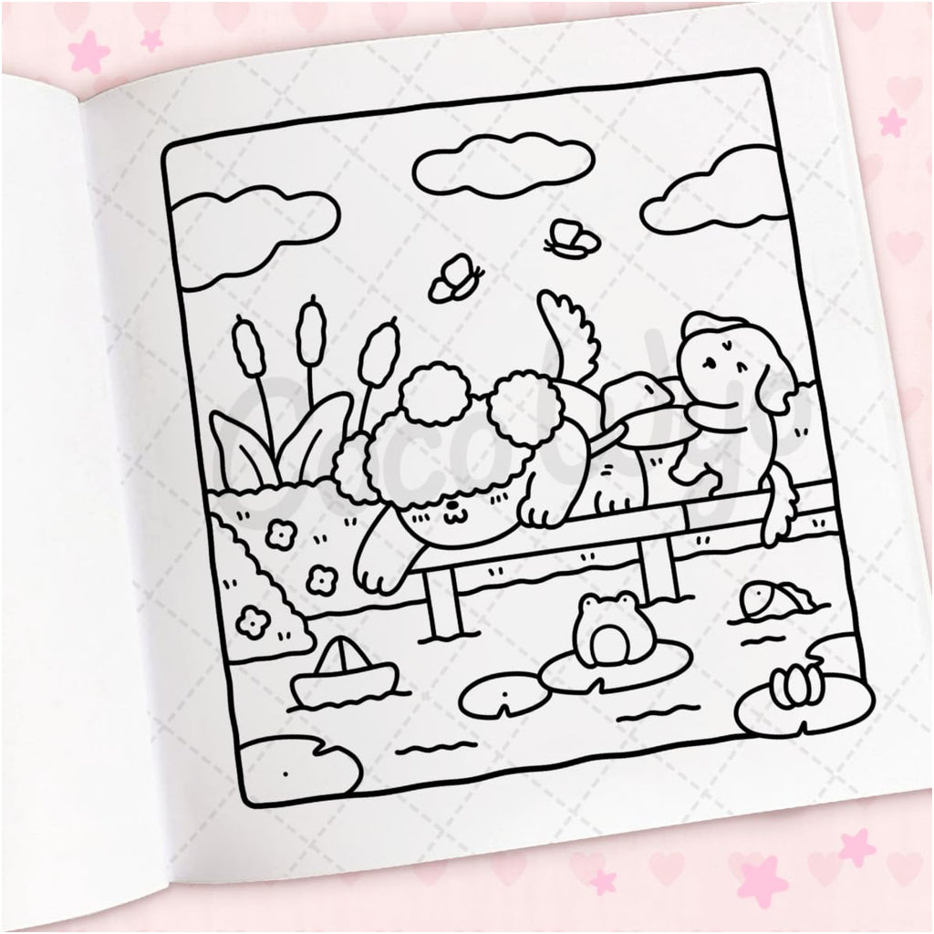 Cozy Cuties Coloring Book - sample page 3.