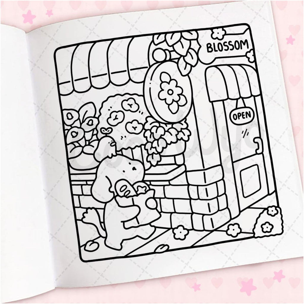 Cozy Cuties Coloring Book - sample page 4.