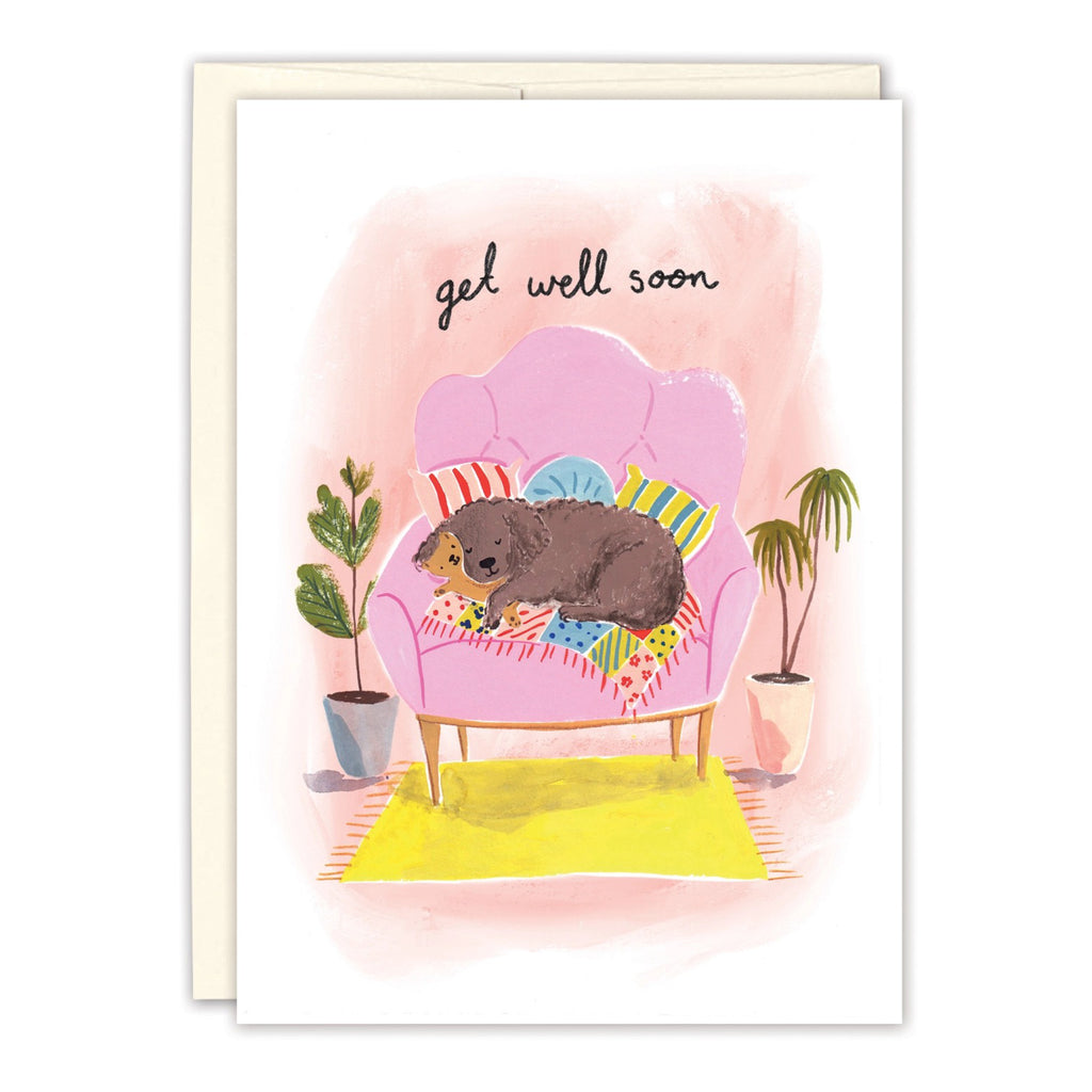 Cozy Dog Get Well Card.