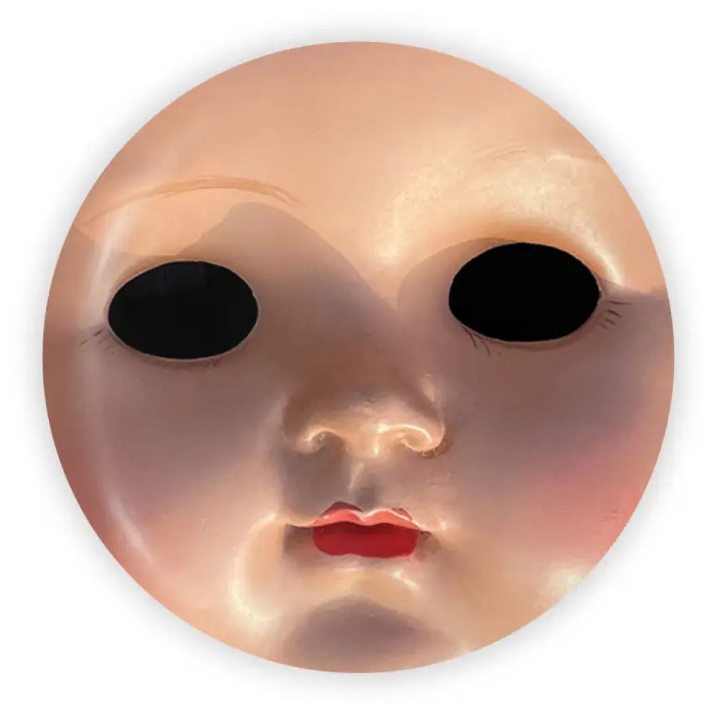 Creepy Doll Round Magnet.