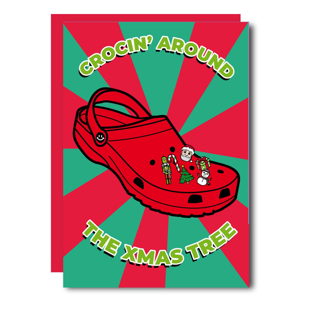 Crocin' Around The Christmas Tree Greeting Card.